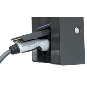 Зарядное устройство BE-W, Тype 2, 7.4KW (32A, 230VAC 1P+N+E), с розеткой, PM, EM, LCD, антрацит, 235X370X115MM, IK08, IP54