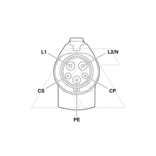 Зарядный кабель Phoenix contact AC EV-TAG3PC-1AC32A-5,0M6,0ESBK01, Type1-Type 2, 1PH, 250VAC, 32A