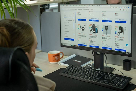 Каталог товаров на экране